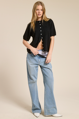 Light Gray Wren Short Sleeve Cardigan Cardigan