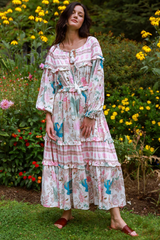 Black Bordeaux Maxi Dress in White Heron Maxi Dress