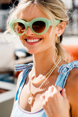 Tan Beach Combing Necklace - Coconut Pink Necklace