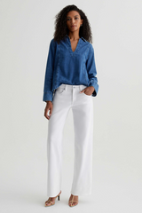 Light Gray Adria Low-Rise Wide Leg | Gallery White Jeans