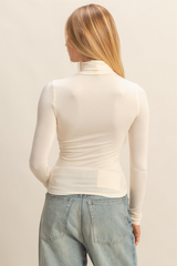 Light Gray Pandi Long Sleeve Turtleneck Top Top