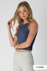 Light Gray Park Vintage Ribbed Tank Tank Top