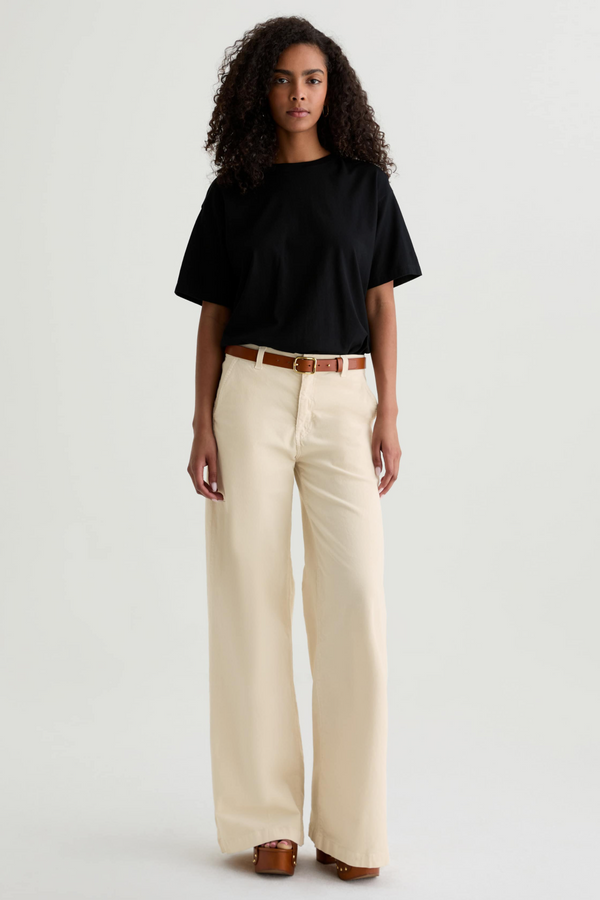 Light Gray Stella Corduroy Low Slung Palazzo | Opal Stone Pant