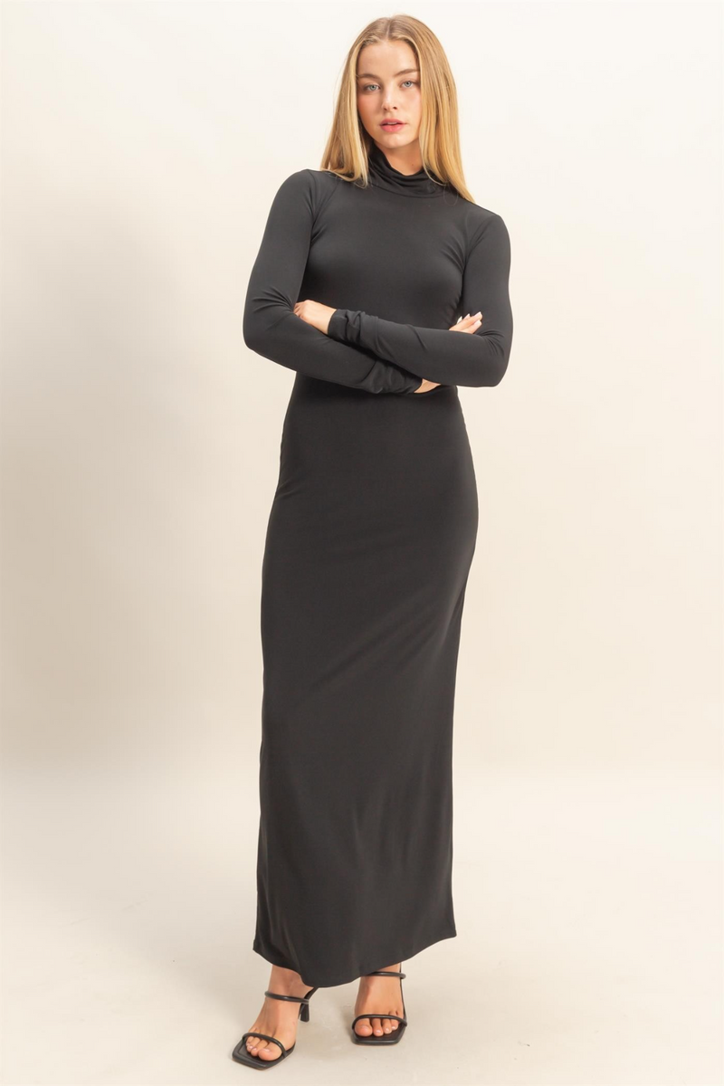 Dark Slate Gray Hoyt Turtleneck Maxi Dress Maxi Dress