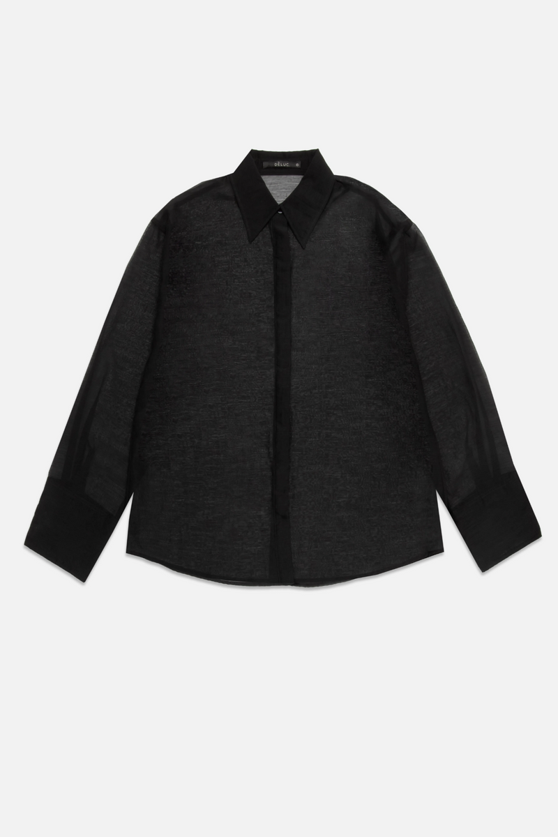 White Smoke Huge Sheer Shirt Shirt