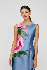 Light Gray Luciana | Column Gown Formal Gown