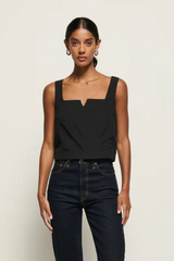 Black Crista Square Neck Tank Top