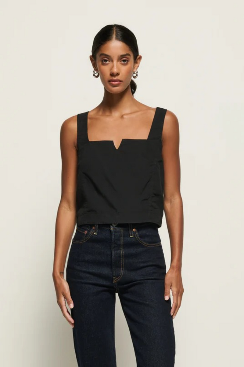 Black Crista Square Neck Tank Top