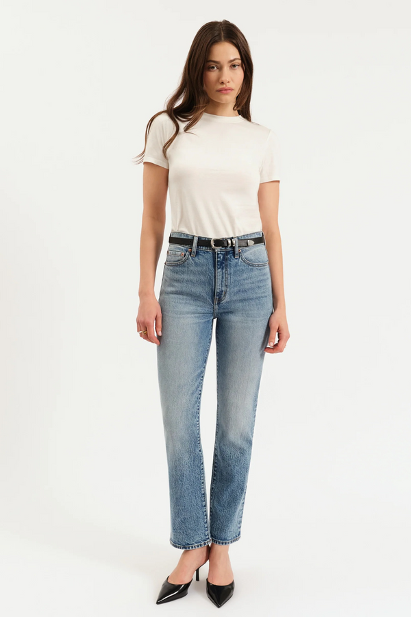 White Smoke Smarty Pants High Rise Slim Straight | Face To Face Jeans