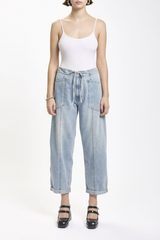 White Smoke Villa Drawstring Barrel | Wild Card Jeans