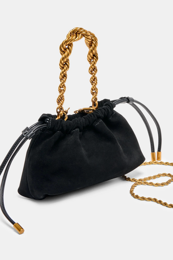 Black Cleo Drawstring Bag Purse