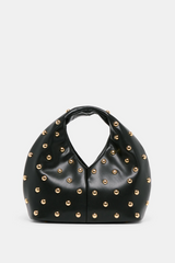 Dark Slate Gray Dahlia Studded Handbag Handbags