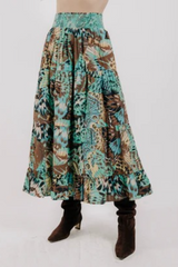 Dark Slate Gray Luelle Skirt in Born To Fly Print Maxi Skirt