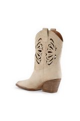 White Smoke Go West Cowboy Boots | Sand Suede Bootie