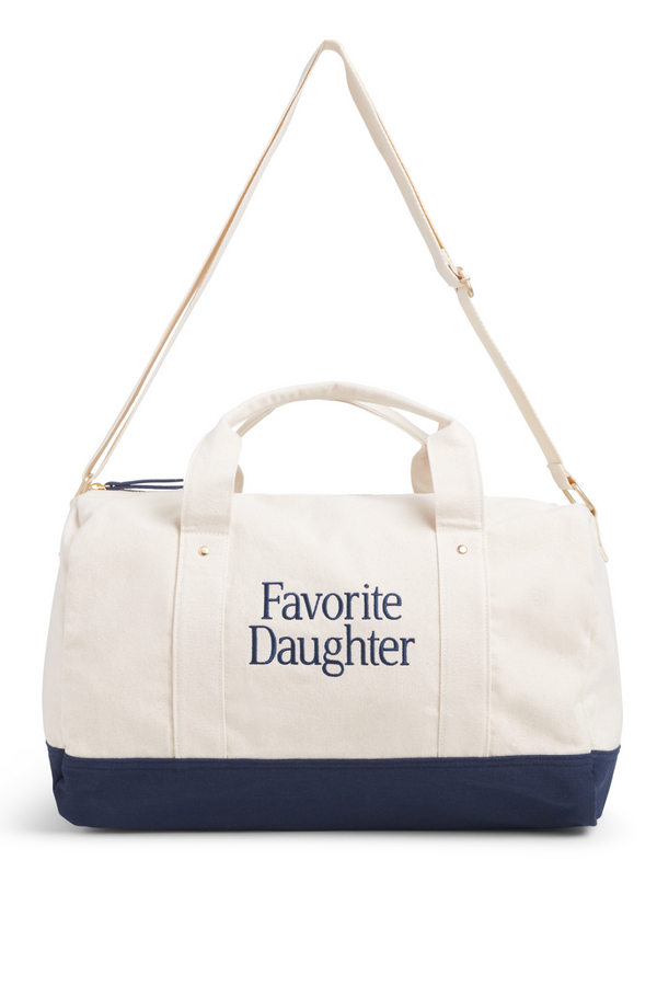 Antique White Canvas Duffle Bag in Natural Navy Blaze Duffle Bag