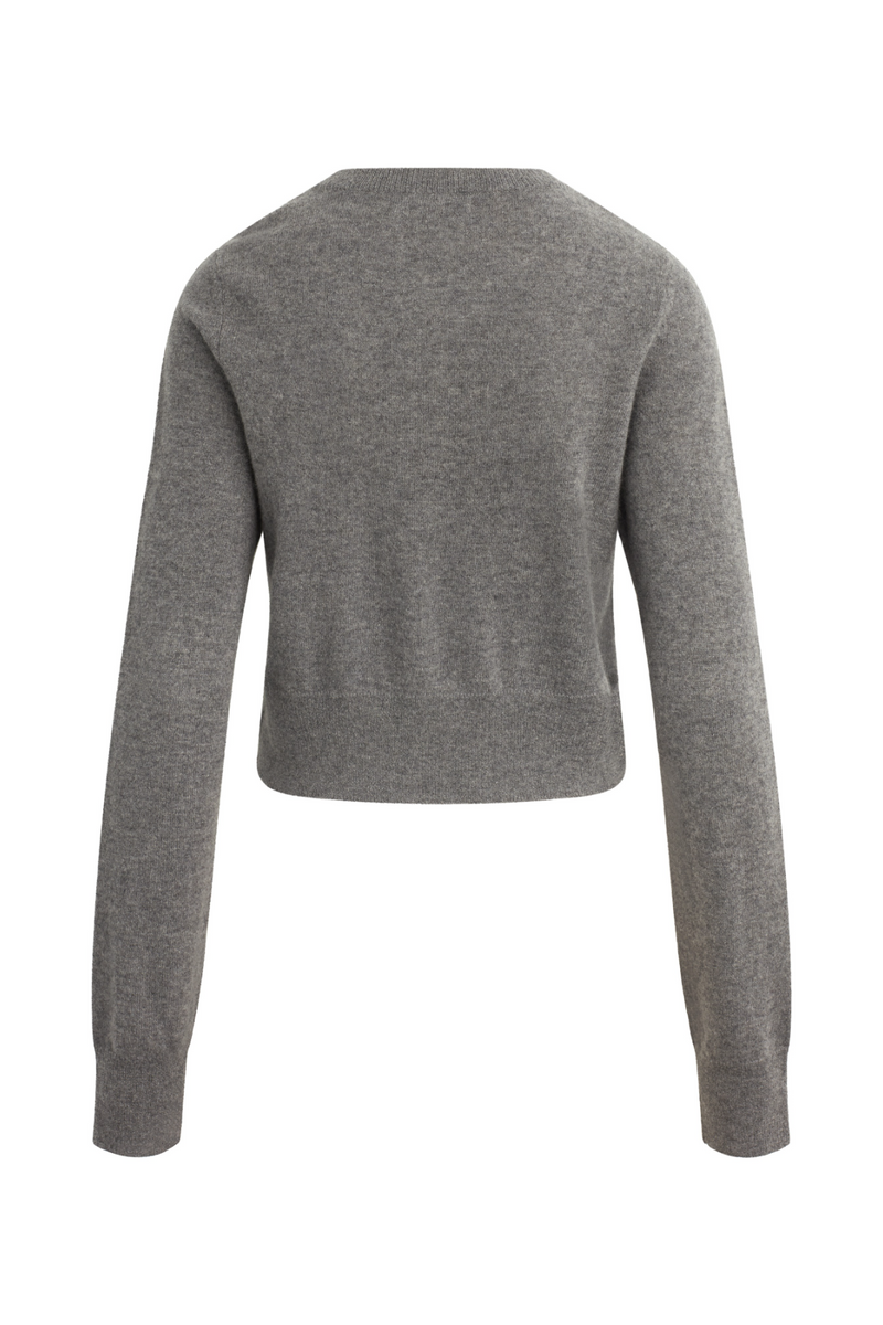 Dim Gray The Cropped Rebecca Cardigan Cardigan