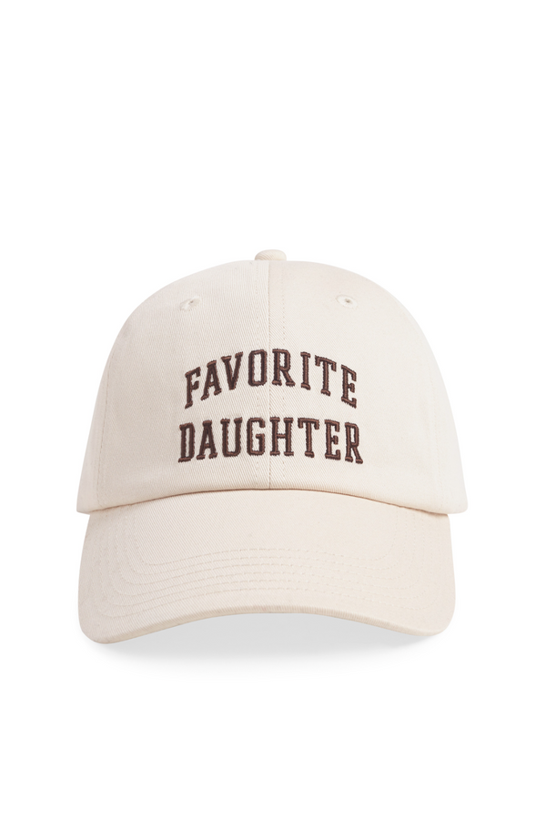 Antique White All Caps Logo Baseball Cap Hat