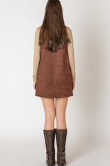 Light Gray Faux Suede Mini Dress Mini Dress