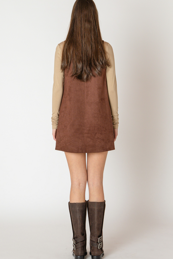 Light Gray Faux Suede Mini Dress Mini Dress