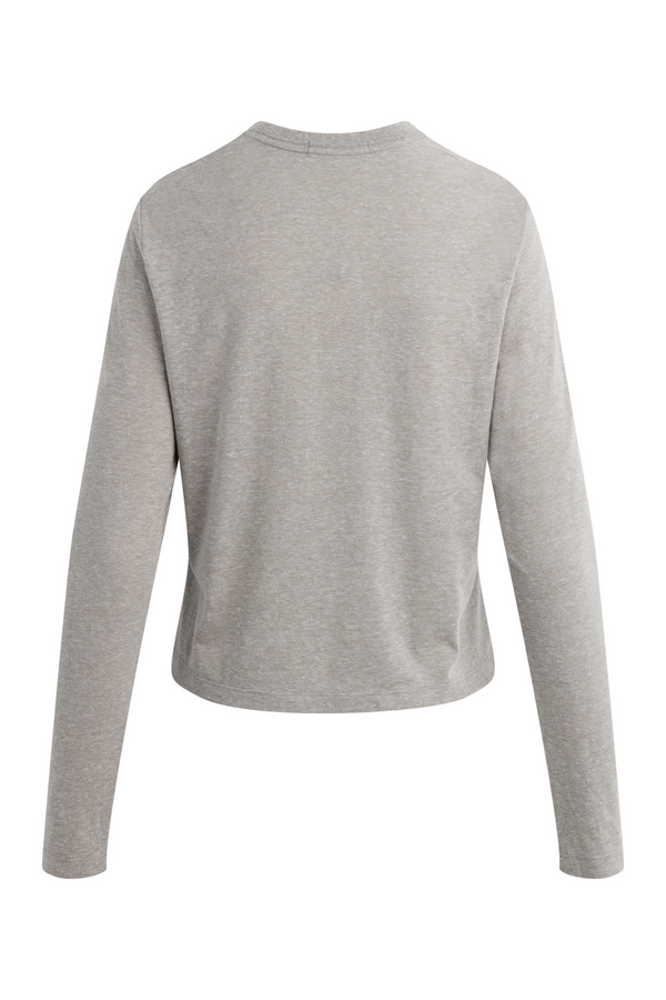 Dark Gray The Cropped Collegiate Long Sleeve Tee T Shirt