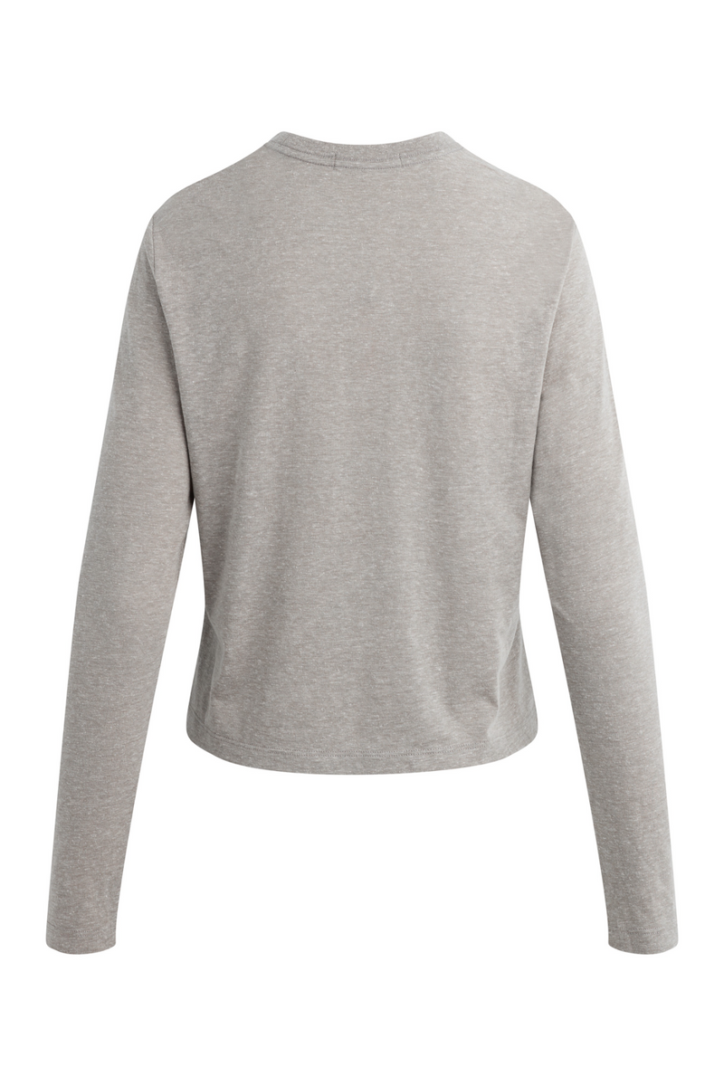 Dark Gray The Cropped Collegiate Long Sleeve Tee T Shirt