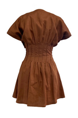 White Smoke Chanelle Short Sleeve Linen Mini Dress Mini Dress