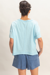 Misty Rose Niles Oversized V-Neck Top T Shirt