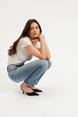 Beige Smarty Pants High Rise Slim Straight | Face To Face Jeans