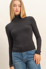Light Gray Pandi Long Sleeve Turtleneck Top Top