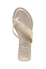 White Smoke Lenex Thong Sandal | Platinum Embossed Stella Sandal