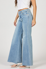 Lavender Hendrix Mid High Rise Wide Leg Jean | Hillcress Jeans