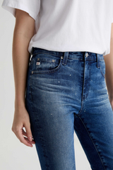 Light Gray Farrah Boot Crop With Splatter | 7 Years Render Jeans