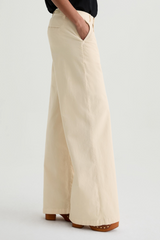 Light Gray Stella Corduroy Low Slung Palazzo | Opal Stone Pant