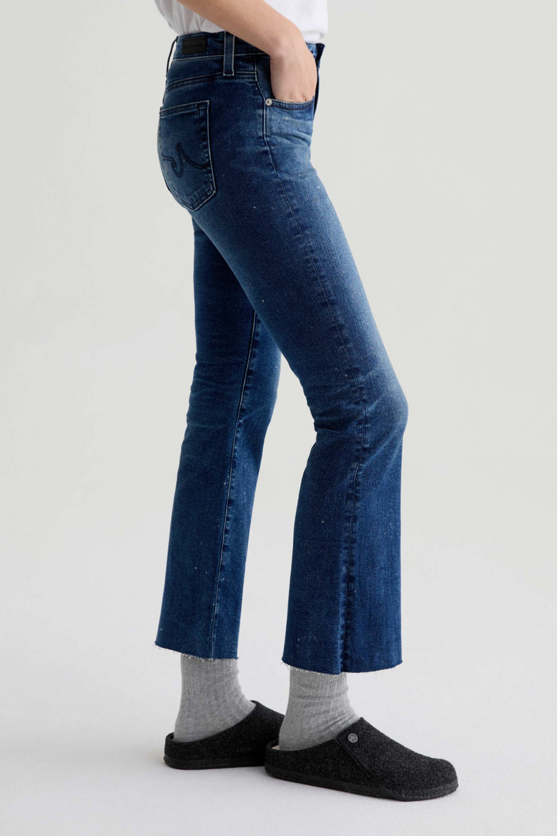 Dark Slate Gray Farrah Boot Crop With Splatter | 7 Years Render Jeans
