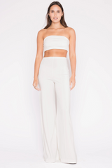 White Smoke Ponte Knit Bandeau Top Top