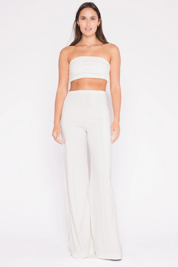 White Smoke Ponte Knit Bandeau Top Top