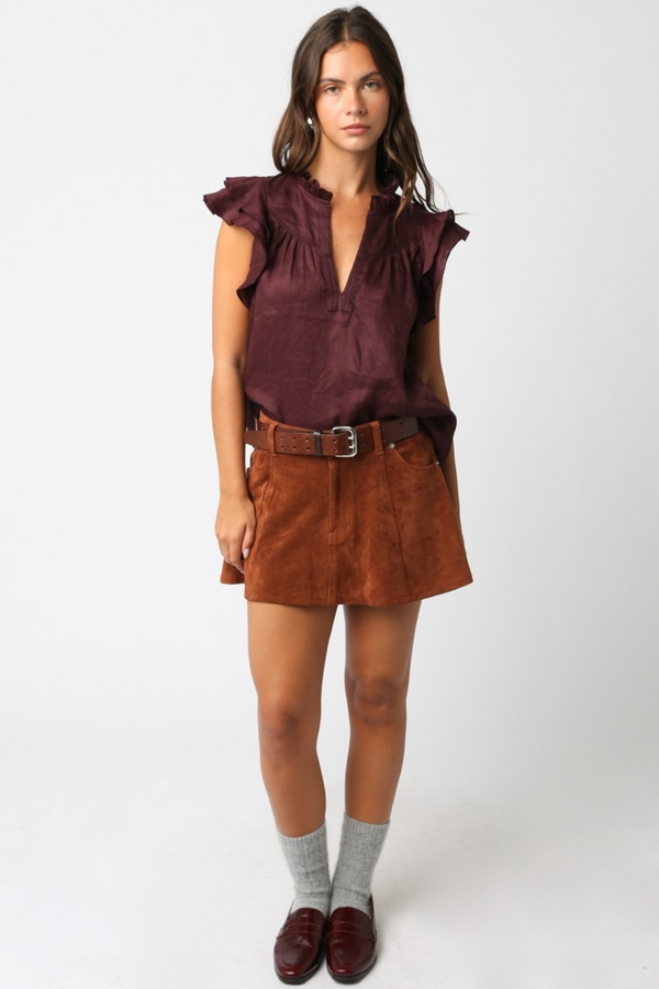 Lavender Jodie Ruffled Blouse Blouse