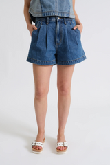 Lavender Coronado Pleated Short | Montage Denim Shorts