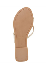 White Smoke Lenex Thong Sandal | Platinum Embossed Stella Sandal