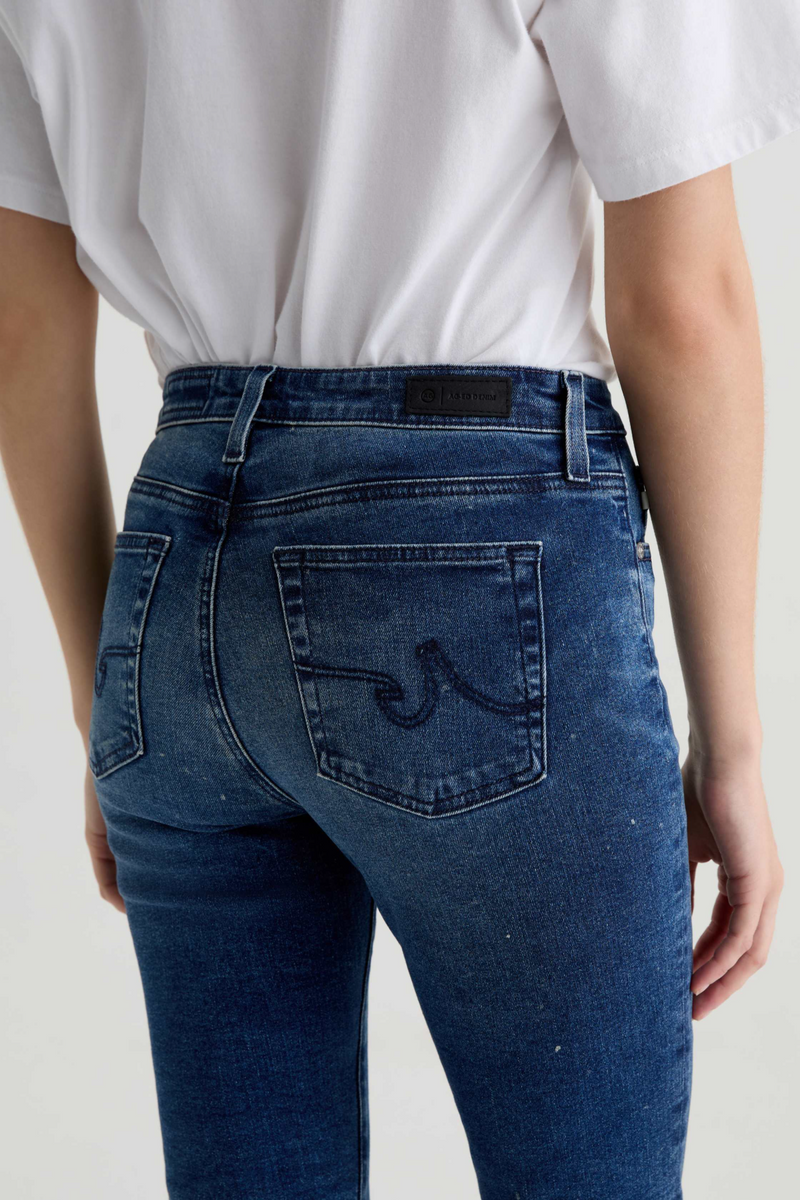 Light Gray Farrah Boot Crop With Splatter | 7 Years Render Jeans