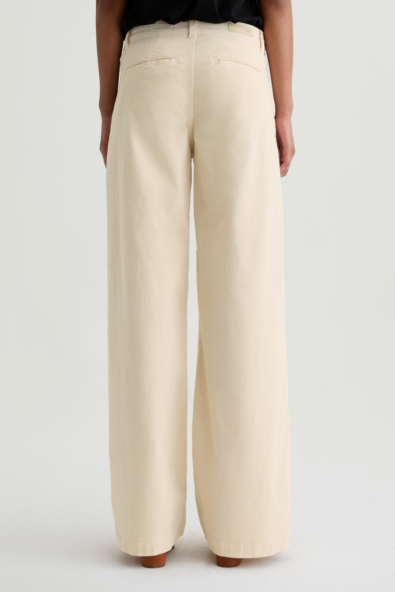 Light Gray Stella Corduroy Low Slung Palazzo | Opal Stone Pant