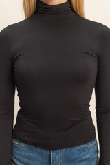 Dark Slate Gray Pandi Long Sleeve Turtleneck Top Top