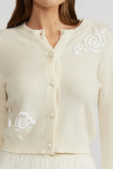Light Gray Nilda Beaded Cardigan Cardigan