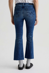 Dark Slate Gray Farrah Boot Crop With Splatter | 7 Years Render Jeans