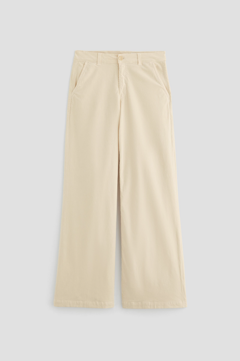Light Gray Stella Corduroy Low Slung Palazzo | Opal Stone Pant