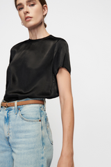 Dark Slate Gray Marie Boxy Crop Top Top