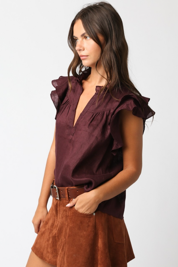 Beige Jodie Ruffled Blouse Blouse