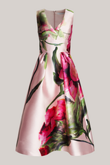 Light Gray Regina Tea Length Dress Midi Dress