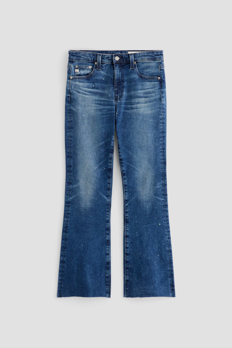 Dark Slate Gray Farrah Boot Crop With Splatter | 7 Years Render Jeans