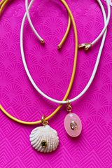 Violet Red Beach Combing Necklace - Coconut Pink Necklace